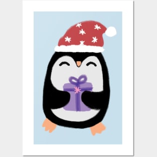 Christmas penguin Posters and Art